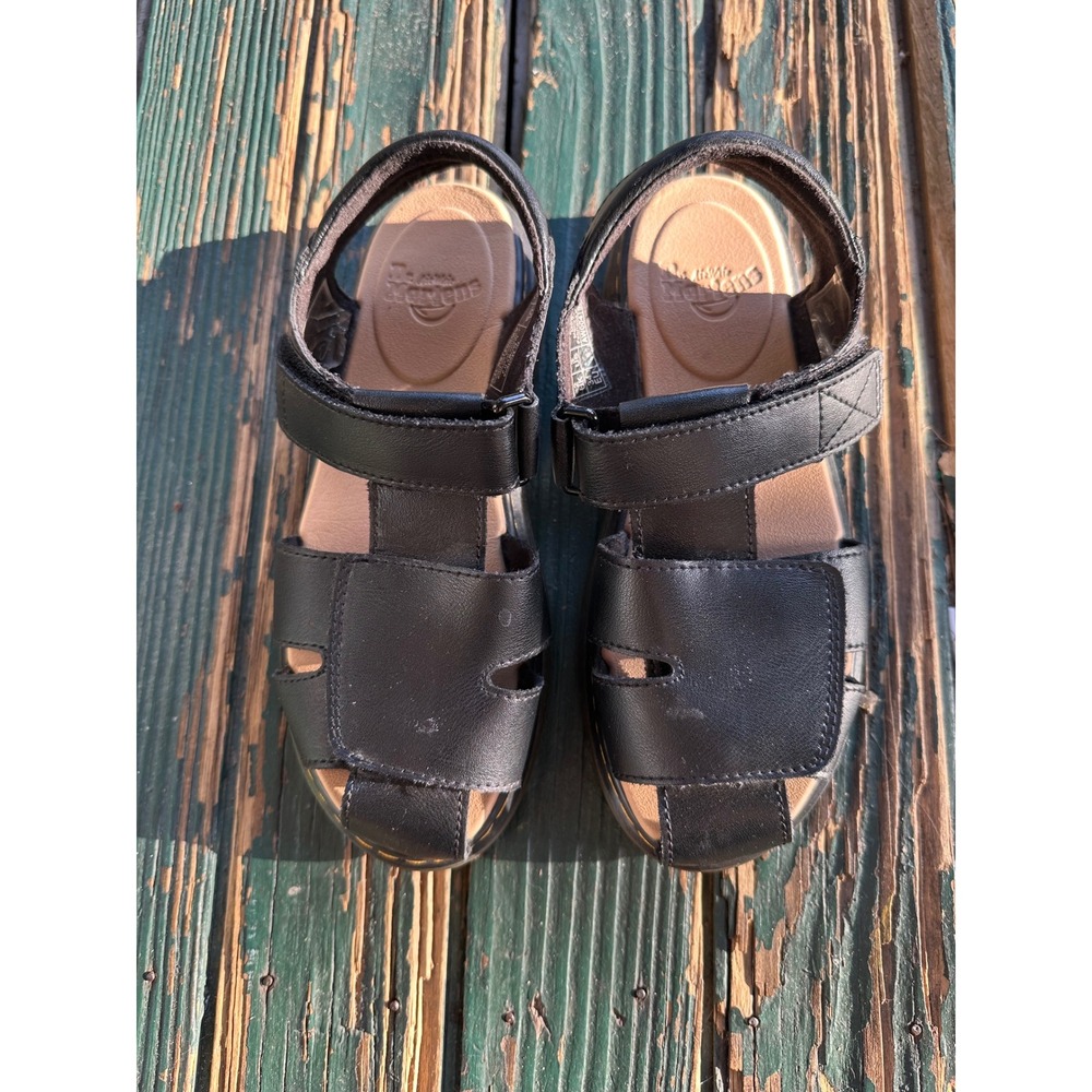 Dr Martens Moby II J Kids Black Leather Fisherman Sandals US 3 Youth‎ AW004 SK